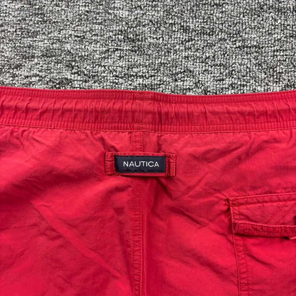 Y2K 2000s Nautica Surf 7 Inch Red Board Shorts Red‎ Size XL